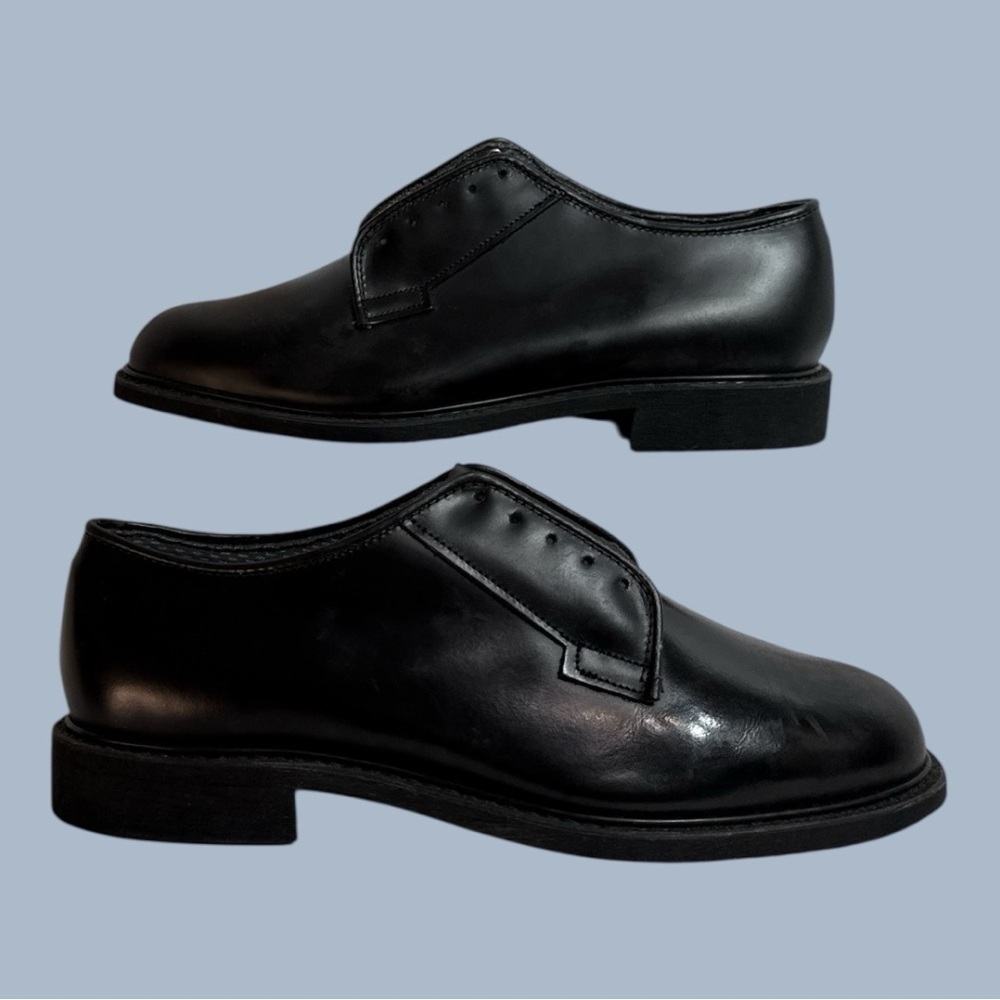 Bates Oxford Black Military Shoes Lace Up, laces Missing, NWOT Men’s Size 9.5 - Picture 2 of 6
